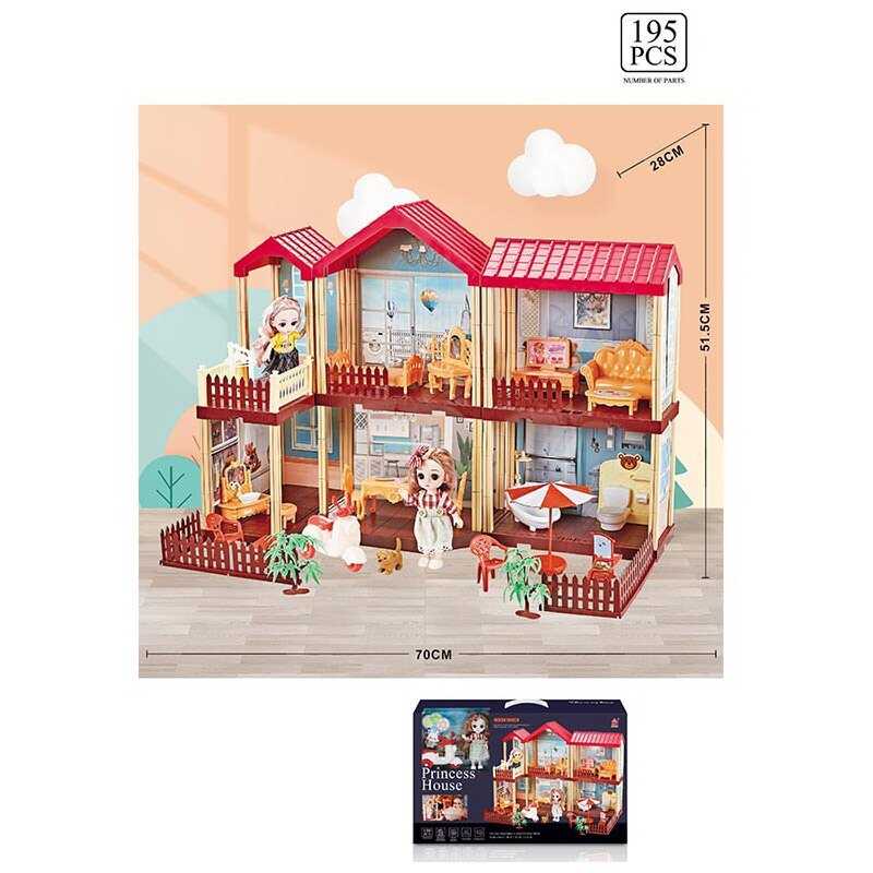 

Игровой набор домик для кукол, фигурок 668-17 195 деталей