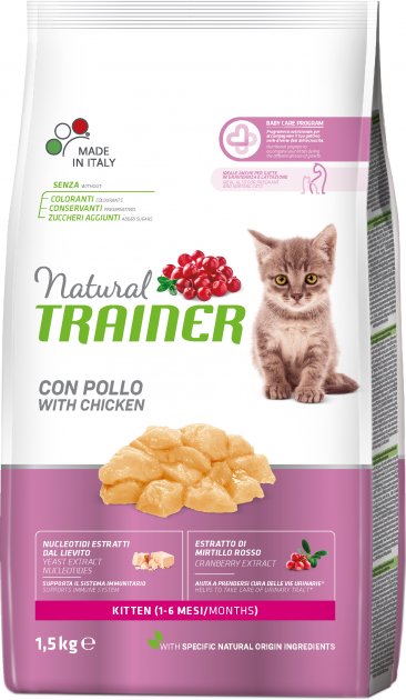 

Сухой корм для котят Trainer Natural Super Premium Kitten со свежей курицей 1,5 кг