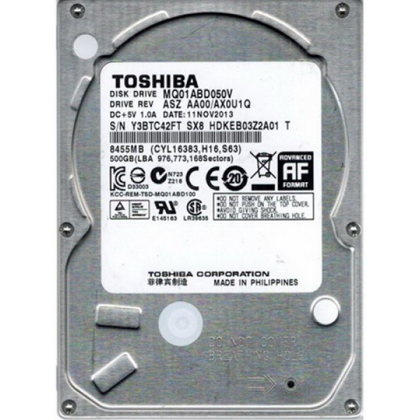 

HDD 2.5" SATA 500GB Toshiba 5400rpm 8MB (MQ01ABD050V)