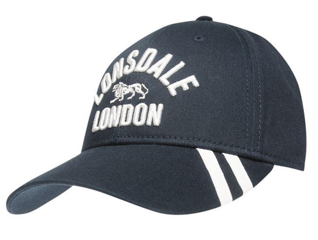 

Бейсболка, кепка марки Lonsdale 2 stripe navy, Lons-cap-002