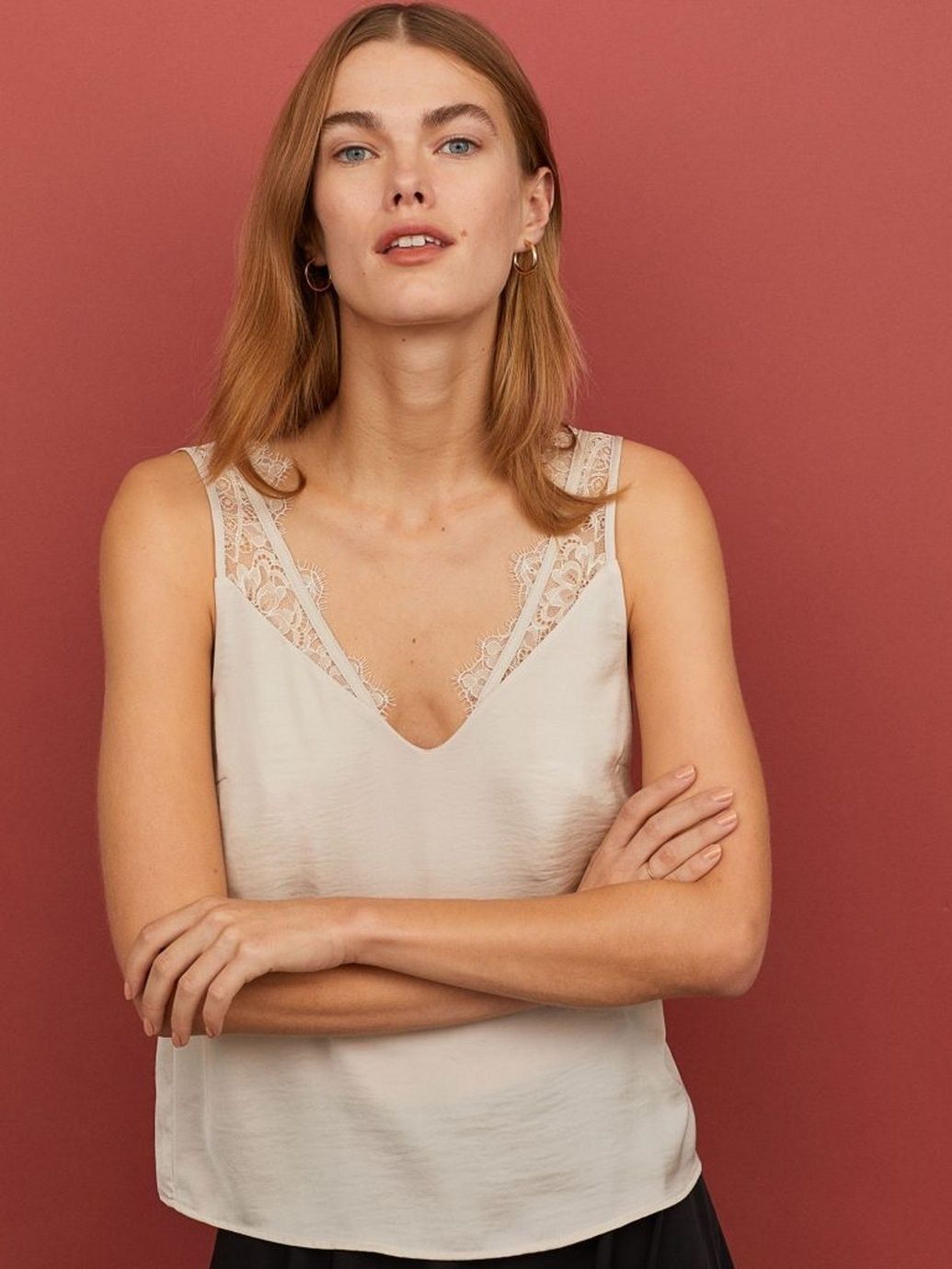 

Топ H&M 0712409-8  Бежевый, Топ H&M 0712409-8 36 Бежевый