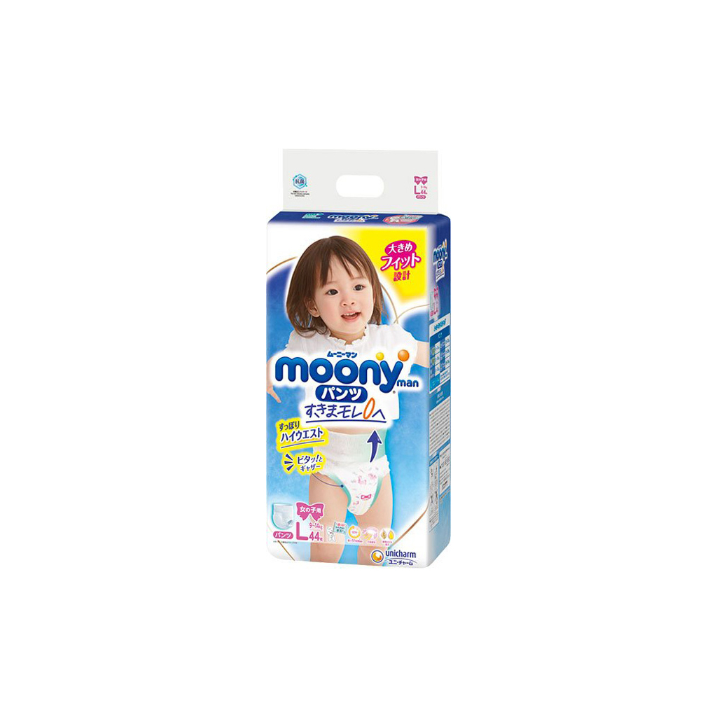 

Подгузник Moony трусики для девочек L 9-14 кг 44 шт (4903111206438)