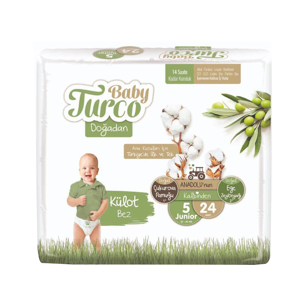 

Подгузник Baby Turco Junior, Размер 5 (12-25 кг) 24 шт (8682241200061)