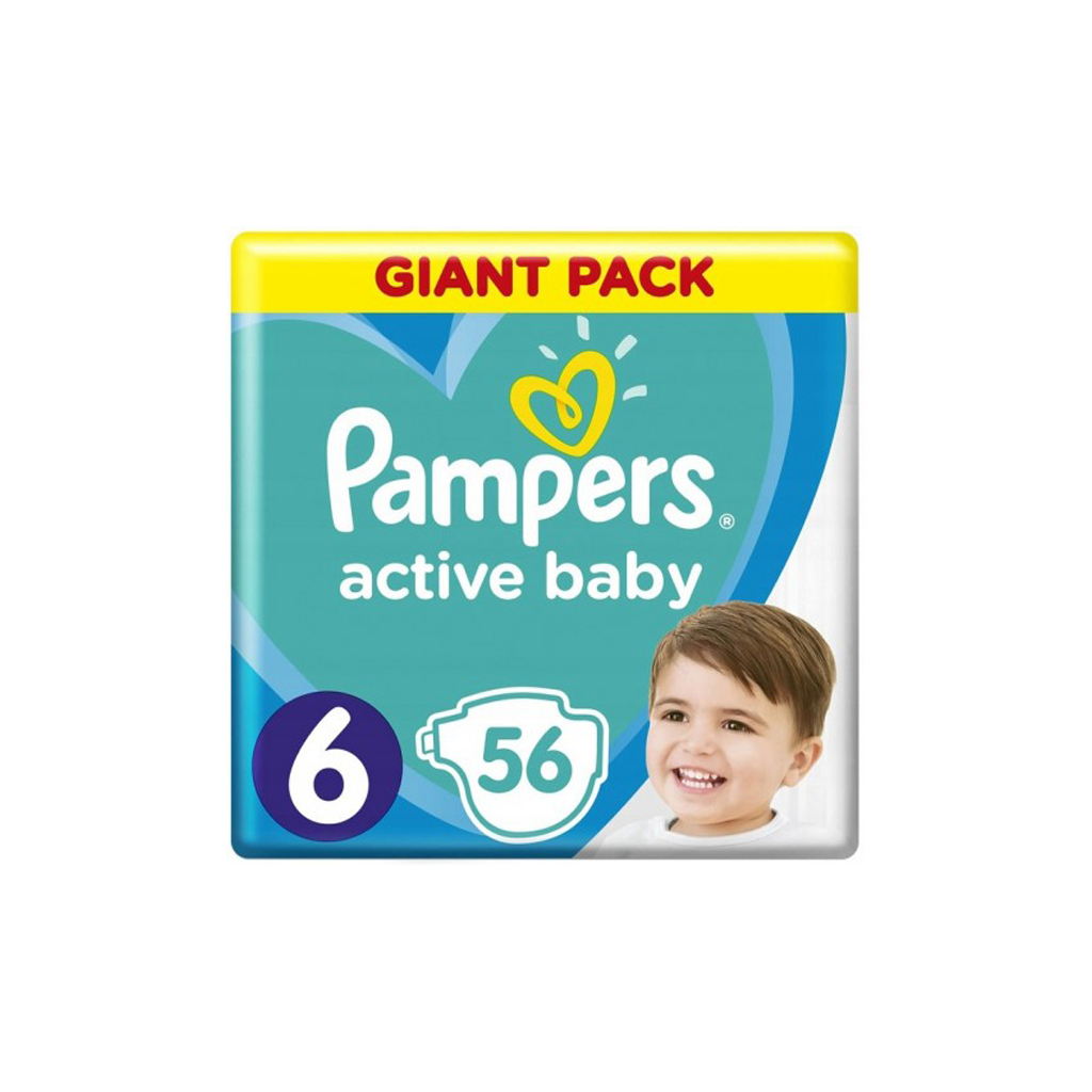 

Подгузник Pampers Active Baby Giant Размер 6 (13-18 кг) 56 шт (8001090950130)