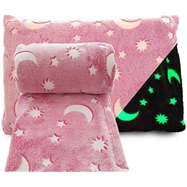 

Плед светящийся в темноте День Ночь Magic Blanket 120х150см Розовый