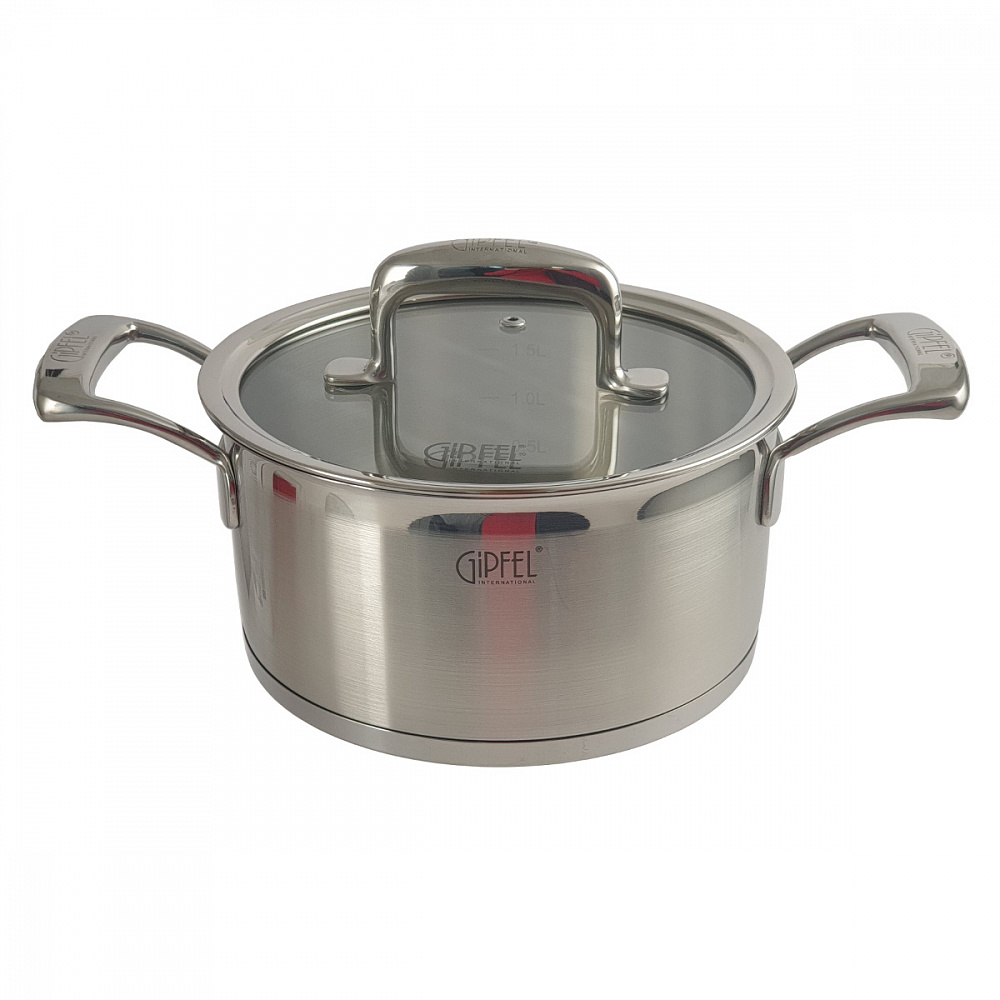 

Кастрюля GIPFEL Prestige 18 см 1,9 л стальная (1233)