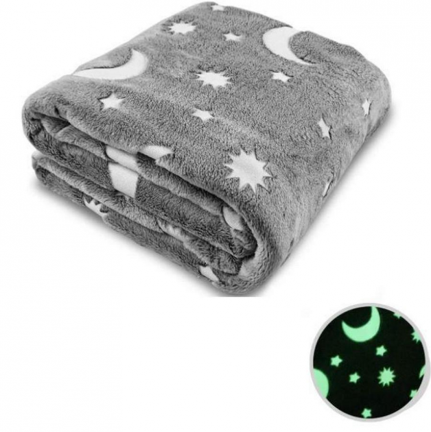 

Плед светящийся в темноте День Ночь Magic Blanket 120х150см Серый