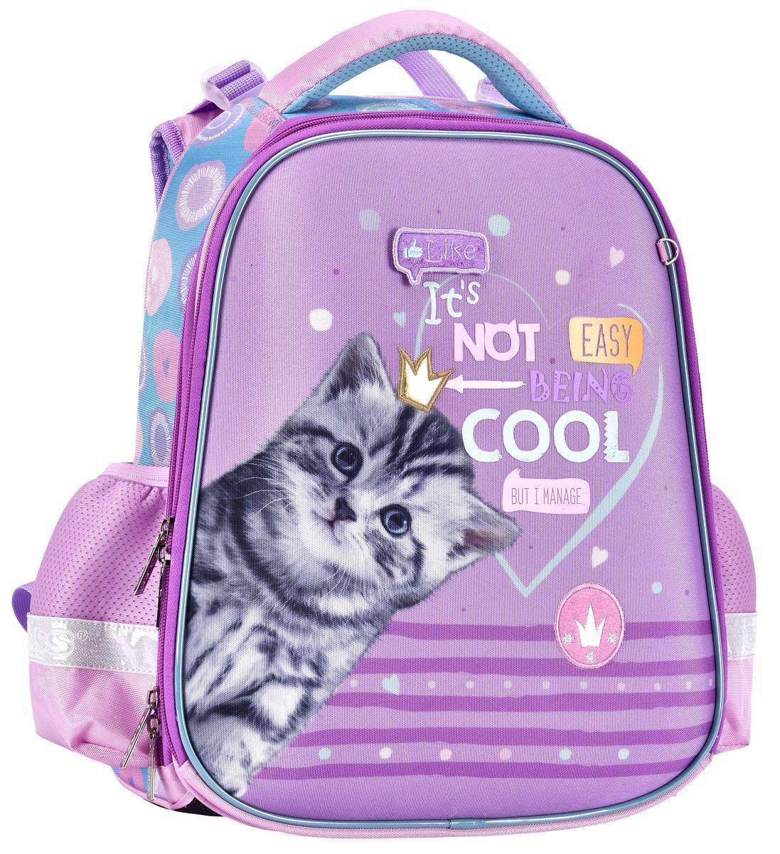 

Ранец ортопедический каркасный CLASS на 2 отделения Cool Cat 2111C