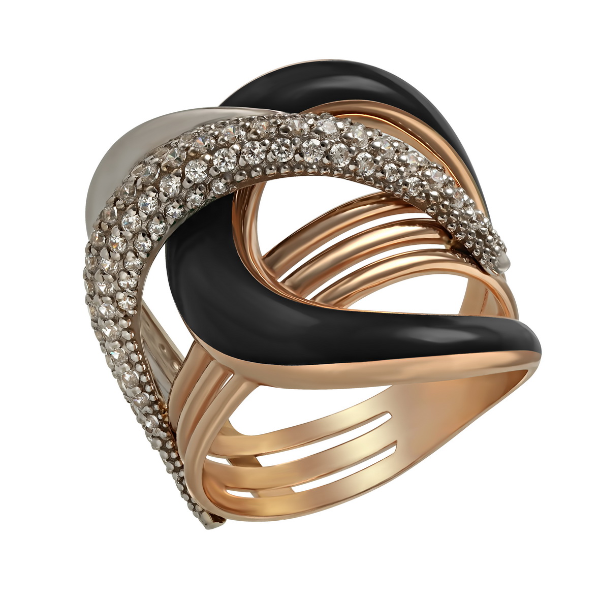 

Золотое кольцо с фианитами и эмалью Tango Jewellery Company 330072Е размер 17.5