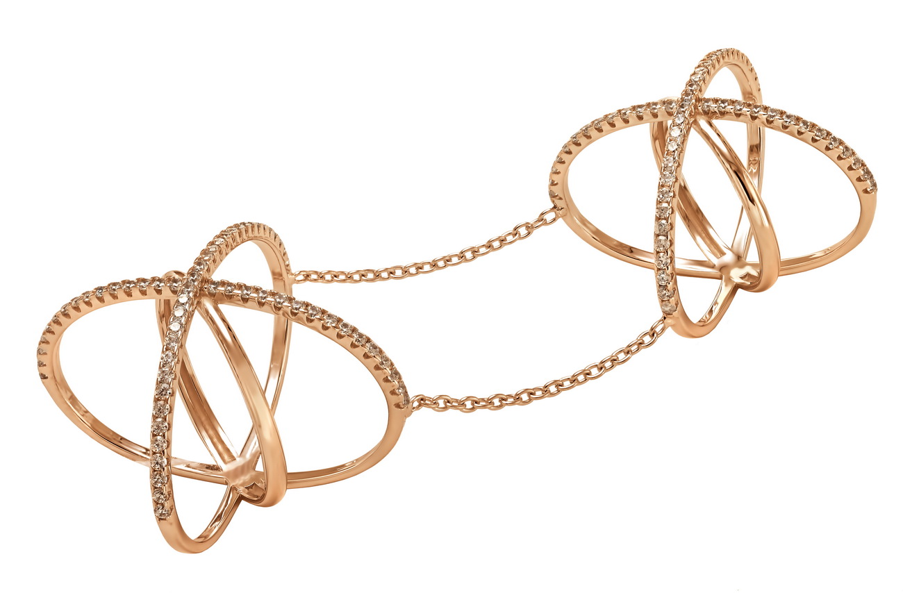 

Золотое кольцо на две фаланги с фианитами Tango Jewellery Company 380162 размер 17.5