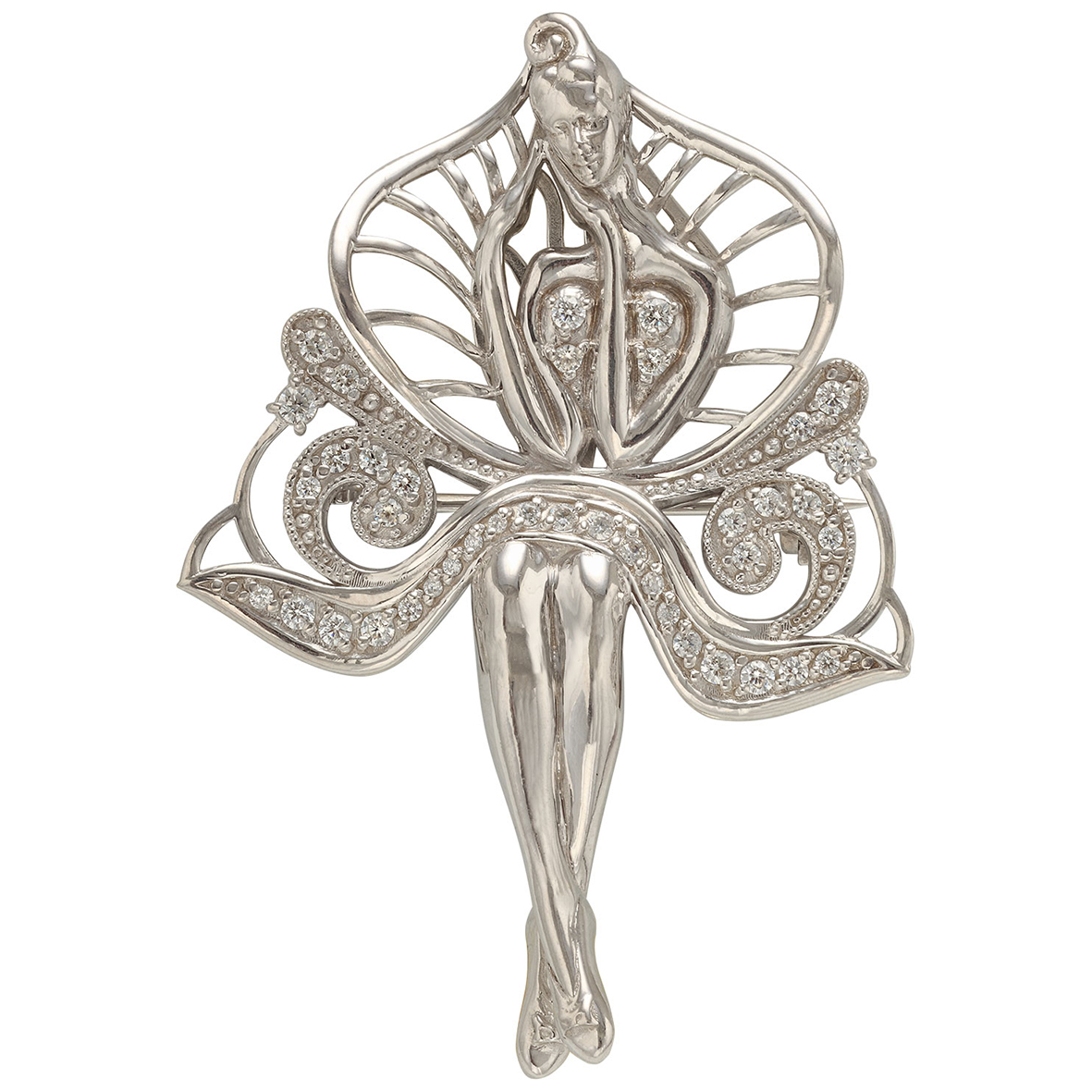 

Серебряная брошь с фианитами Tango Jewellery Company 670042С