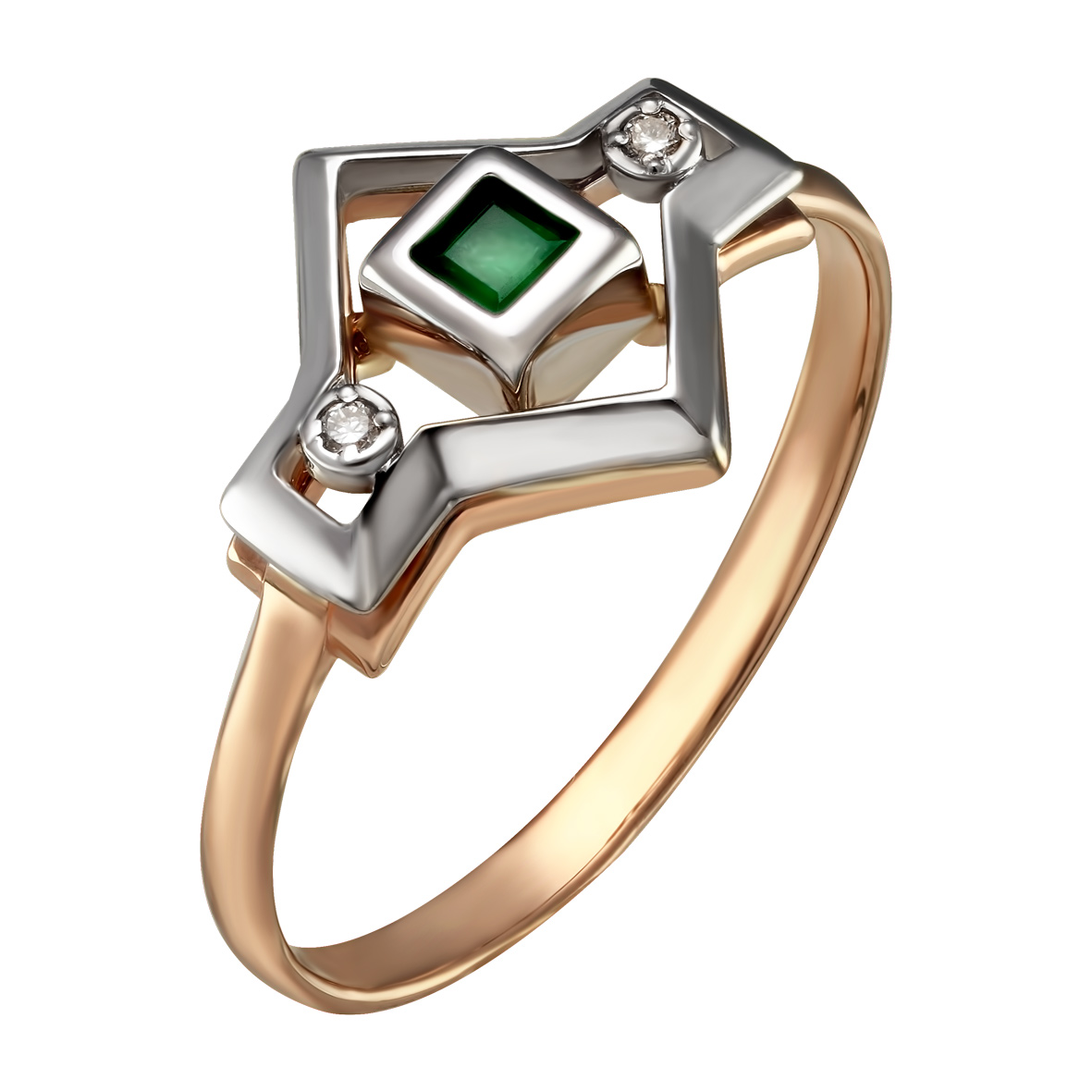 

Золотое кольцо с бриллиантами и изумрудом Tango Jewellery Company 752640 размер 17