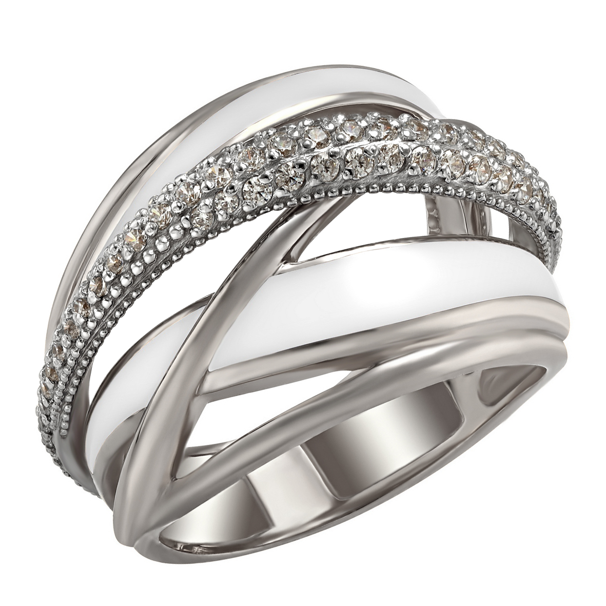 

Серебряное кольцо с фианитами и эмалью Tango Jewellery Company 330129А размер 17.5