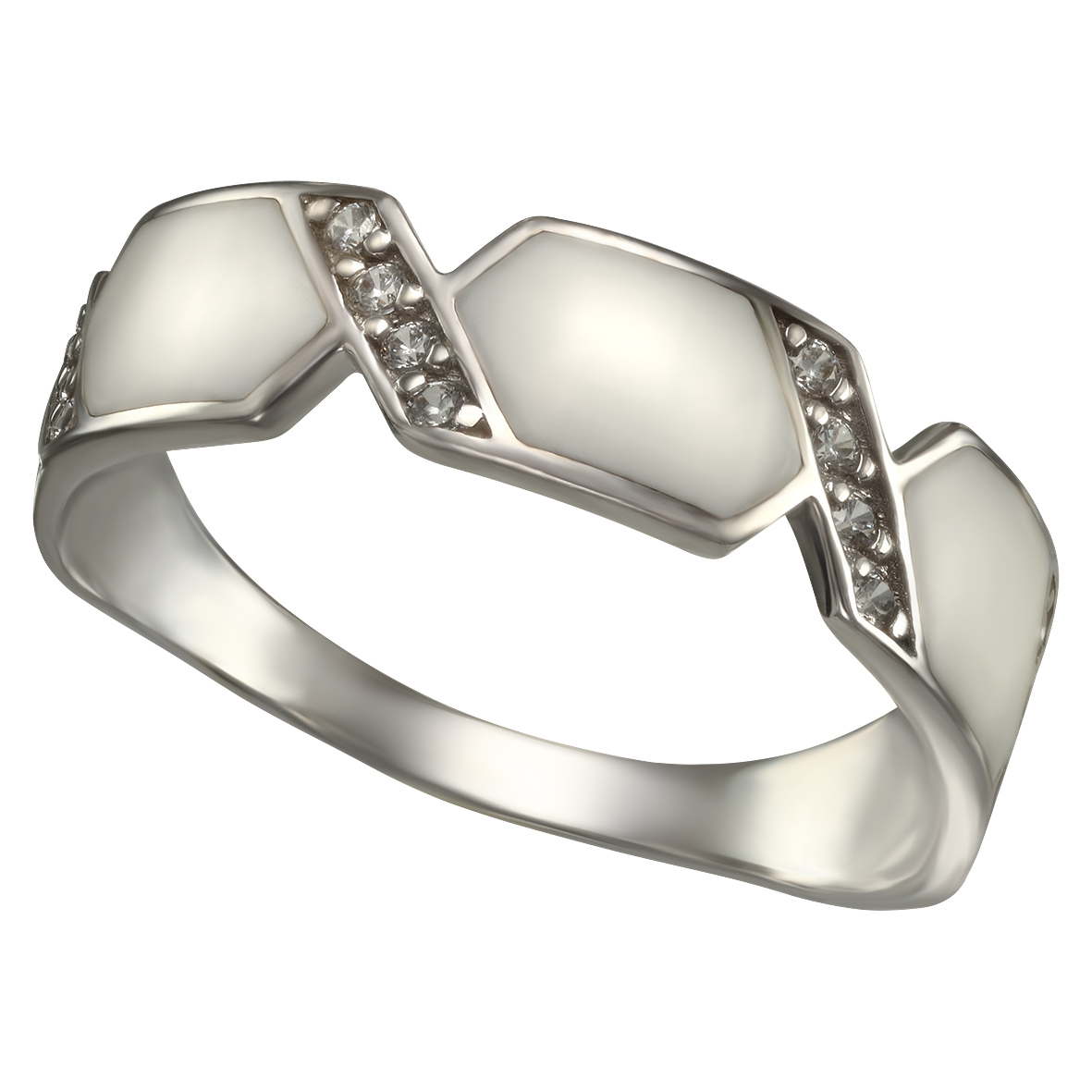 

Серебряное кольцо с фианитами и эмалью Tango Jewellery Company 380148А размер 18.5