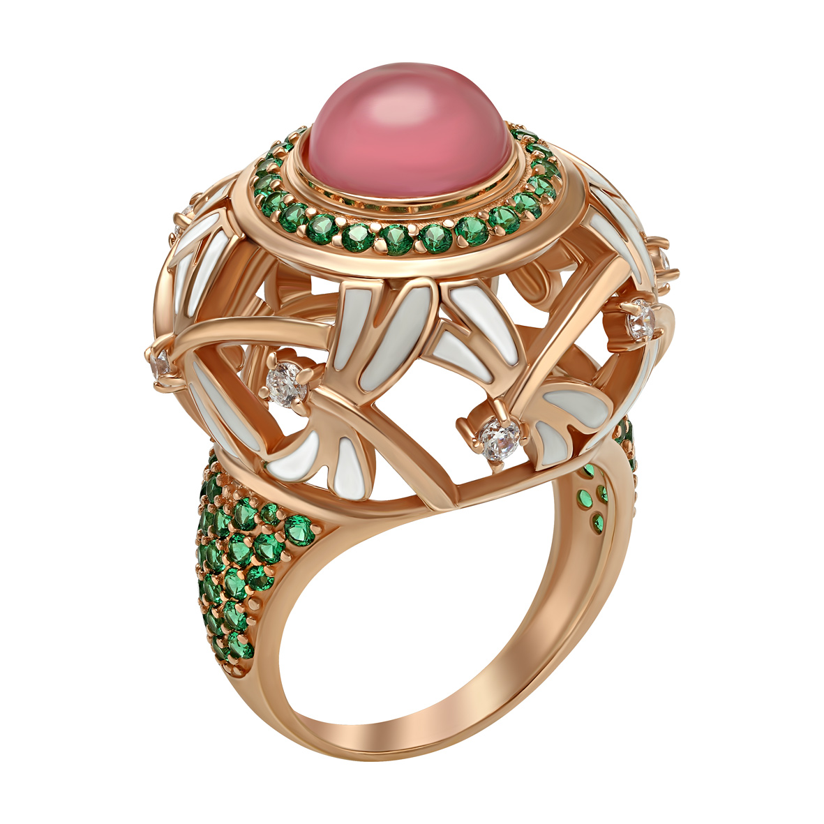 

Золотое кольцо с фианитами, улекситом и эмалью Tango Jewellery Company 330115Е размер 19