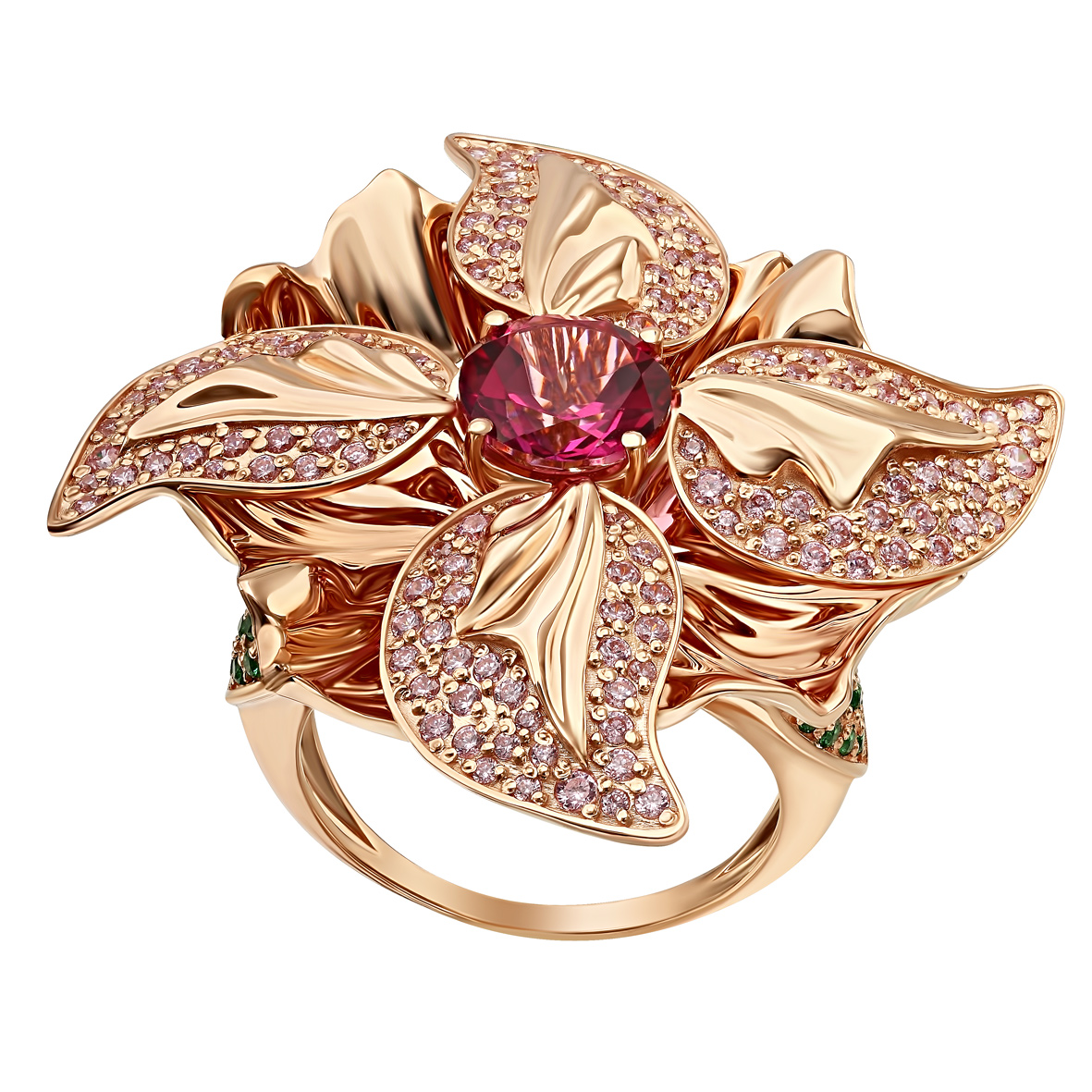 

Золотое кольцо с топазом и фианитами Tango Jewellery Company 371779 размер 19