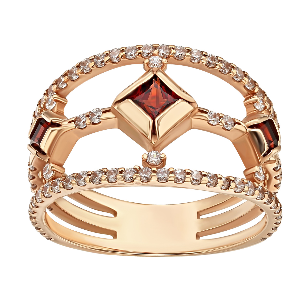 

Золотое кольцо с гранатом и фианитами Tango Jewellery Company 364518 размер 18.5