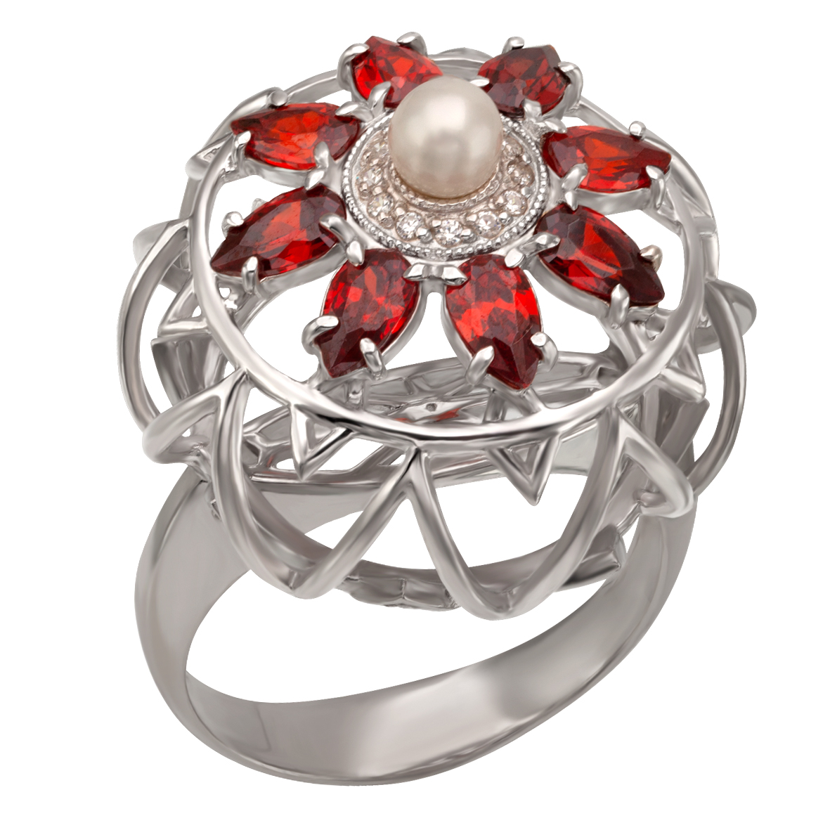 

Серебряное кольцо с жемчугом и фианитами Tango Jewellery Company 320851С размер 18