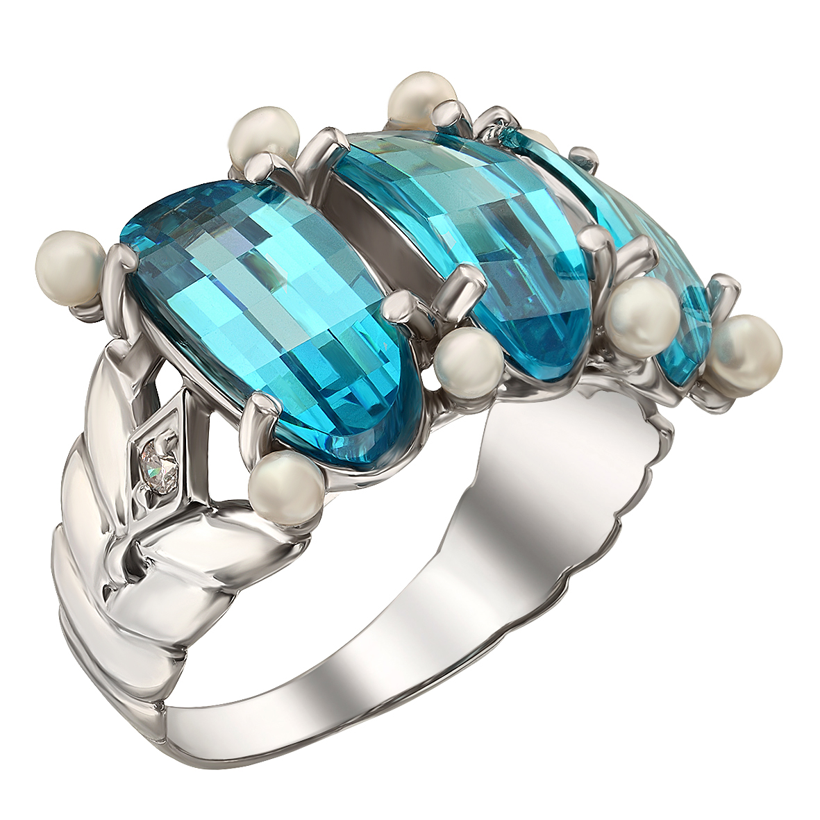 

Серебряное кольцо с фианитами и имитацией жемчуга Tango Jewellery Company 330828С размер 18