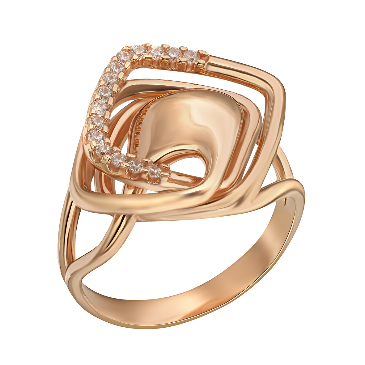 

Золотое кольцо с фианитами Tango Jewellery Company 380389 размер 17