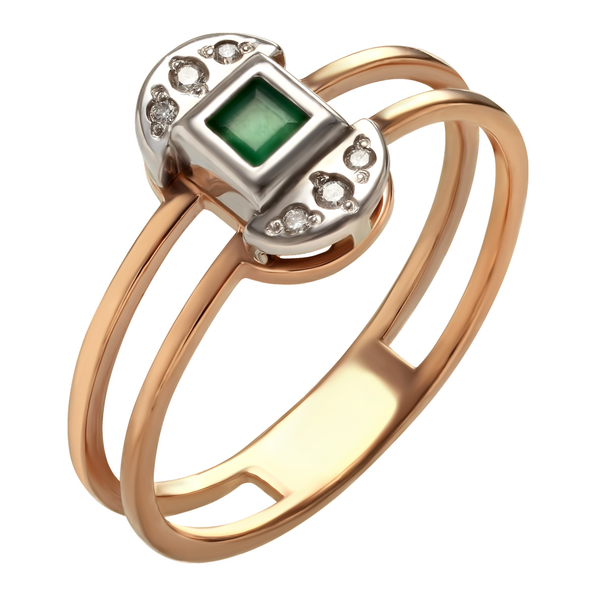 

Золотое кольцо с бриллиантами и изумрудом Tango Jewellery Company 752638 размер 18.5
