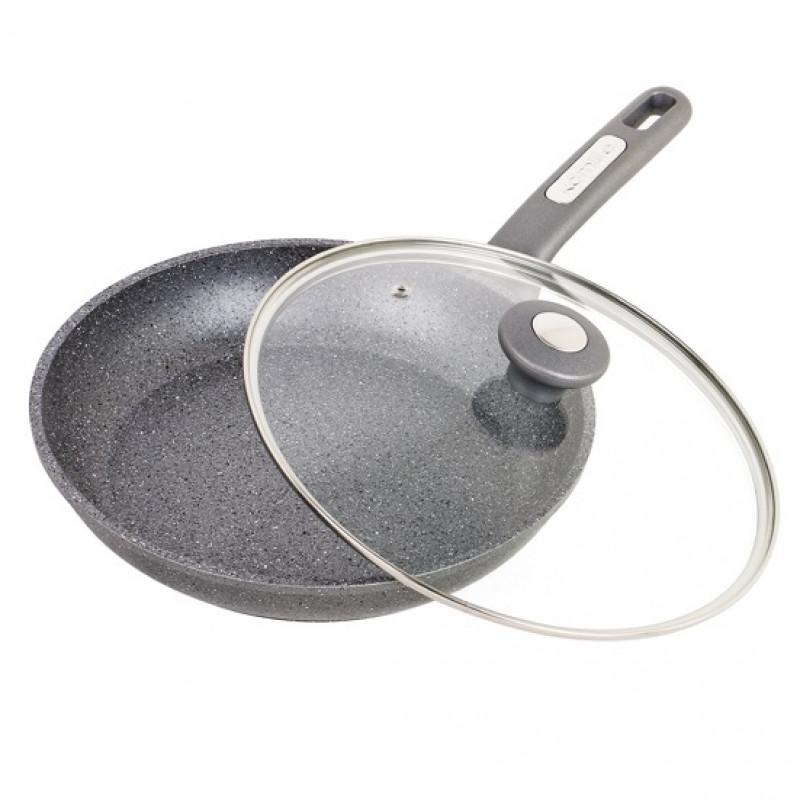 

Сковорода 24см с крышкой и гранитным покрытием 4271GR Kamille