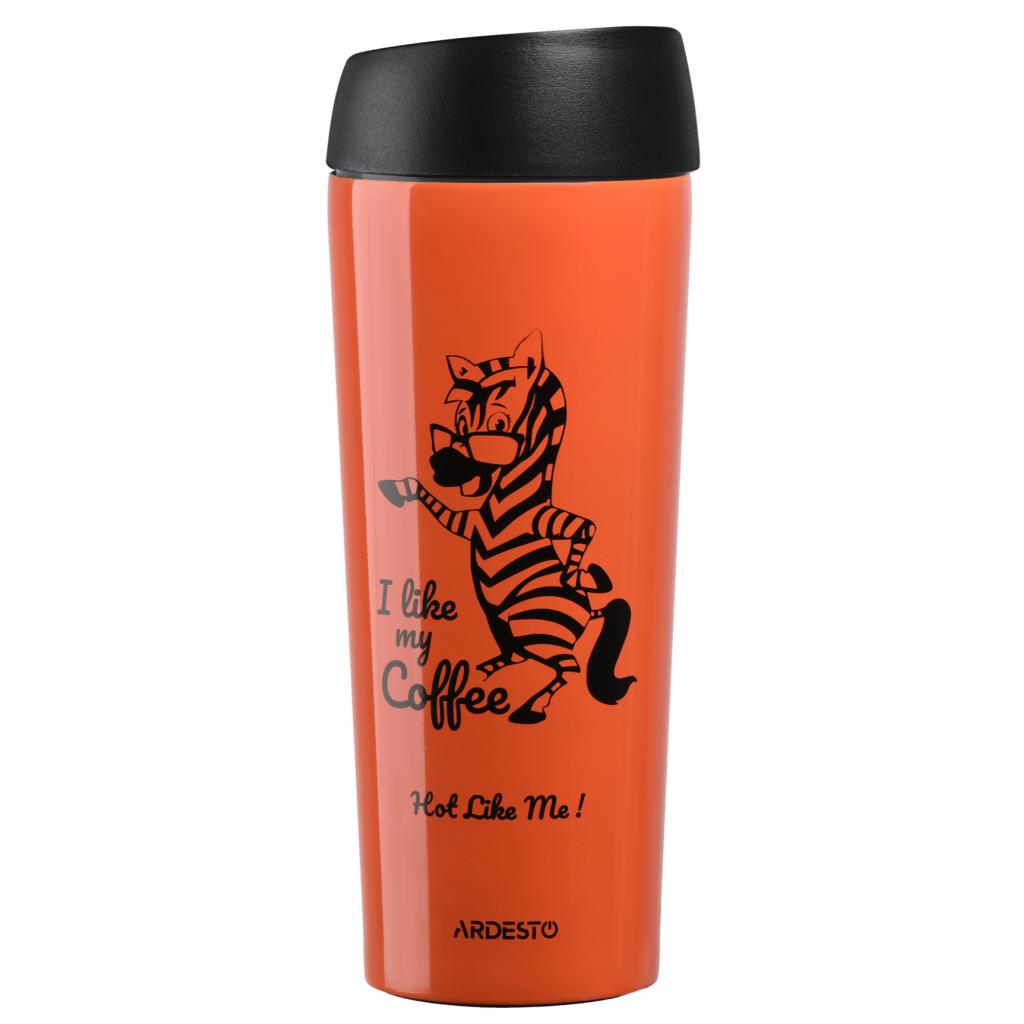 

Термокружка Ardesto Coffee Time Zebra 450 мл Orange (AR2645DTO)