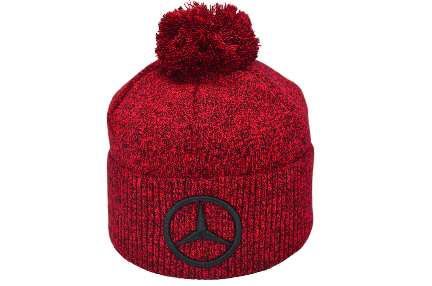 

Шапка з помпоном Flexfit Mercedes 55-59 см красный меланж (F-0918-606)