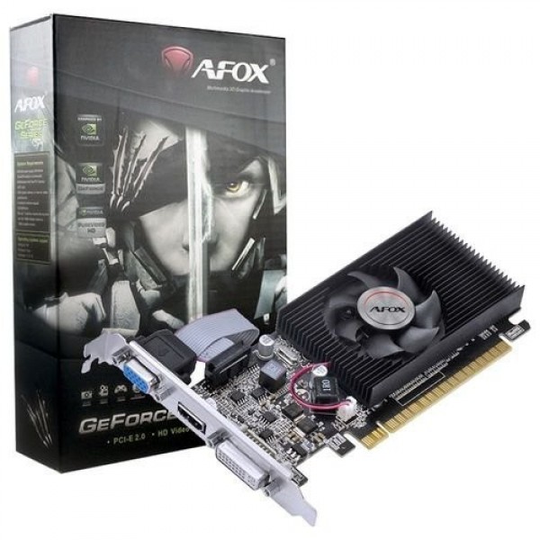 

Відеокарта AFOX, GeForce 210, 1Gb GDDR3, 64-bit, VGA/DVI/HDMI, 589/1000 MHz, Low Profile (AF210-1024D3L8)