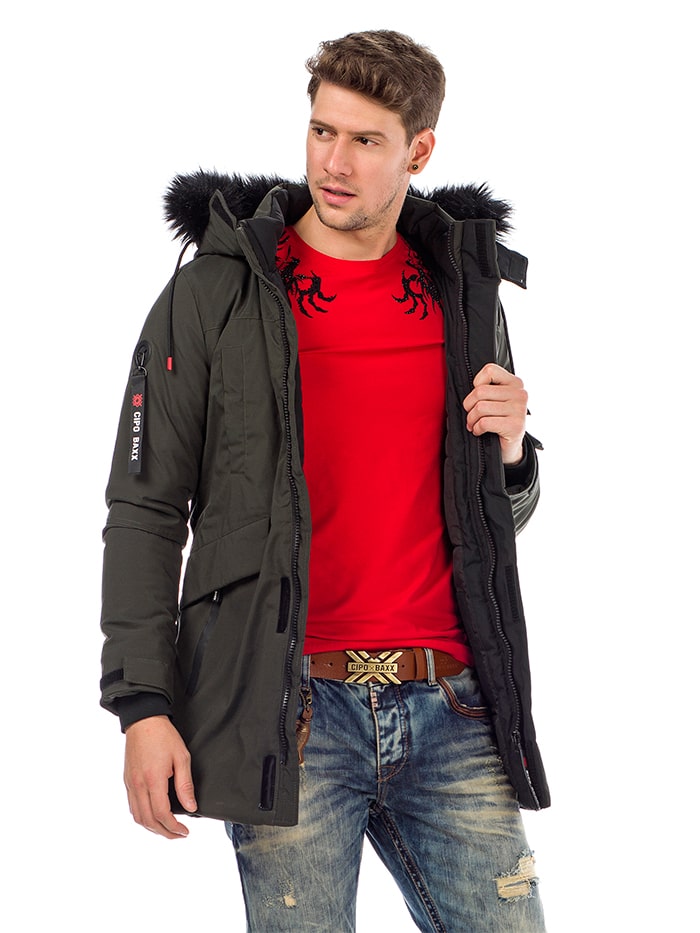 

Парка Cipo&Baxx CM136  Хаки, Парка Cipo&Baxx CM136 M Хаки