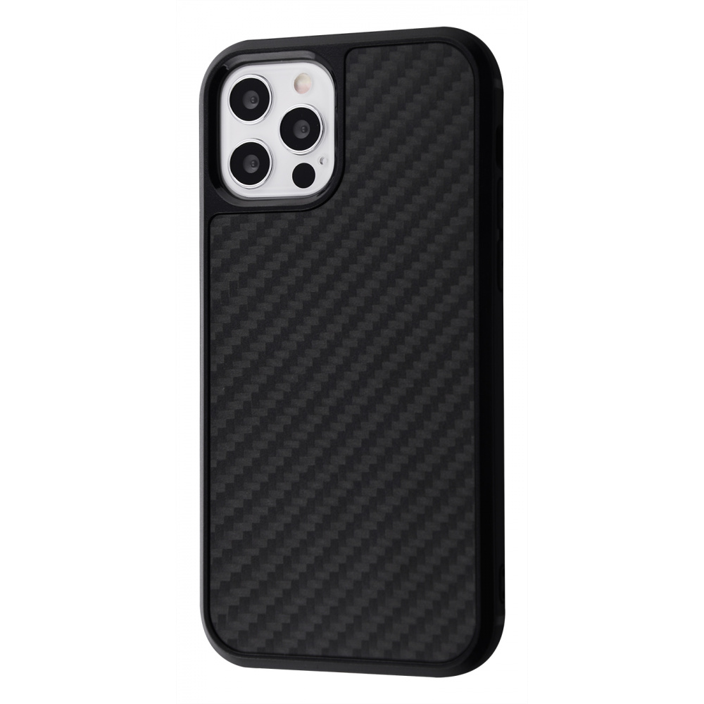 

Чехол PRC Carbon Leather Case iPhone 12 Pro Max black Черный