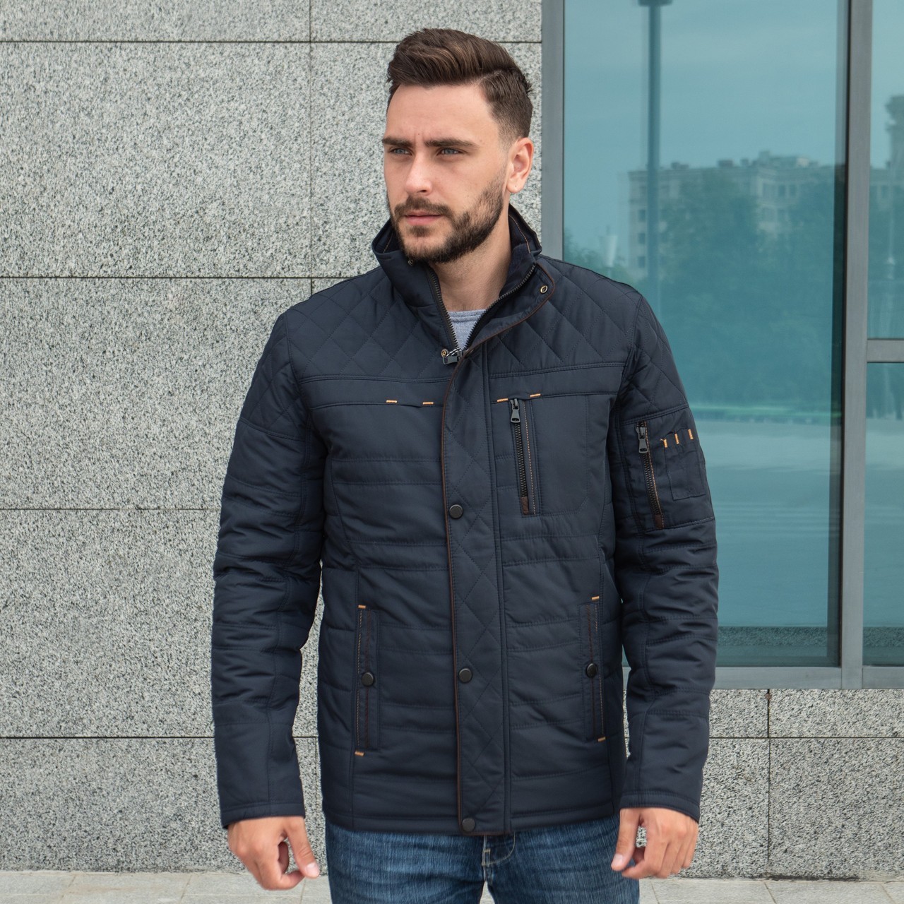 Демисезонная мужская куртка большого размера UF-Fashion 4 - дв 52 темно ...