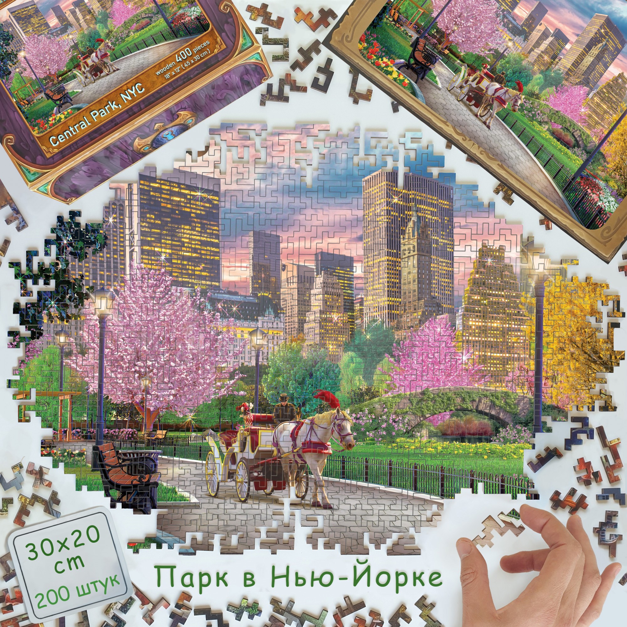 

Пазл из дерева Dreamton "Парк в Нью-Йорке" 200 деталей 30*20 см