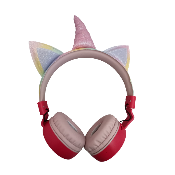 

Детские беспроводные наушники единорожки с кошачьими ушками красные KD-80 (MV-10594)