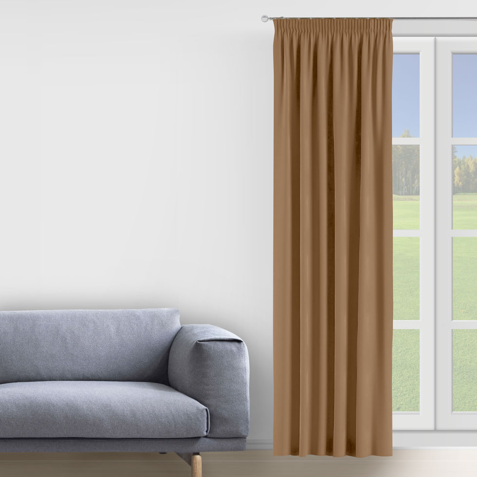 

Комплект штор Decorator 2 шт 150х275 кофейный микровелюр на тесьме D045