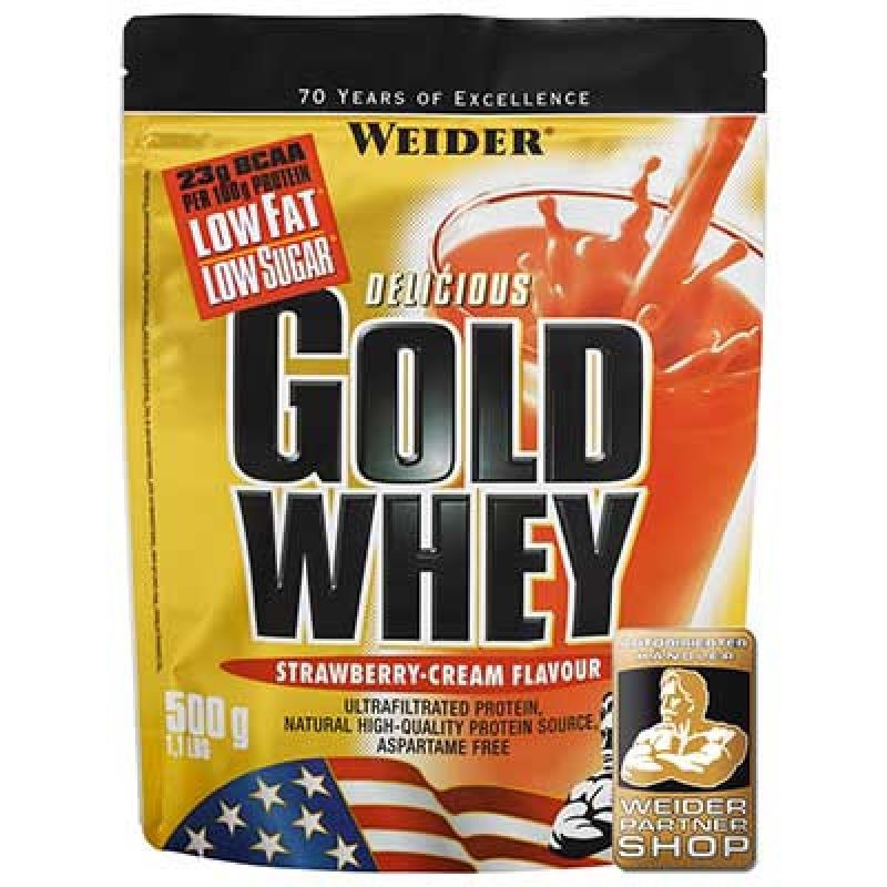 

Сывороточный протеин Weider "Gold Whey" Клубника со сливками (500г)