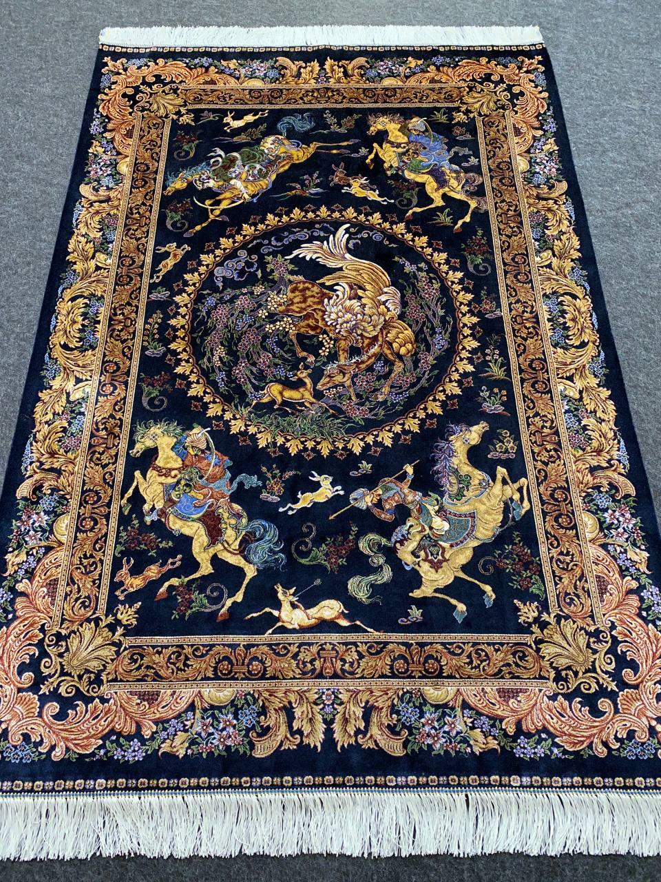 

Ковер Faravahar Silk Persia 100х150 см Темно-синий с золотистым (0745)
