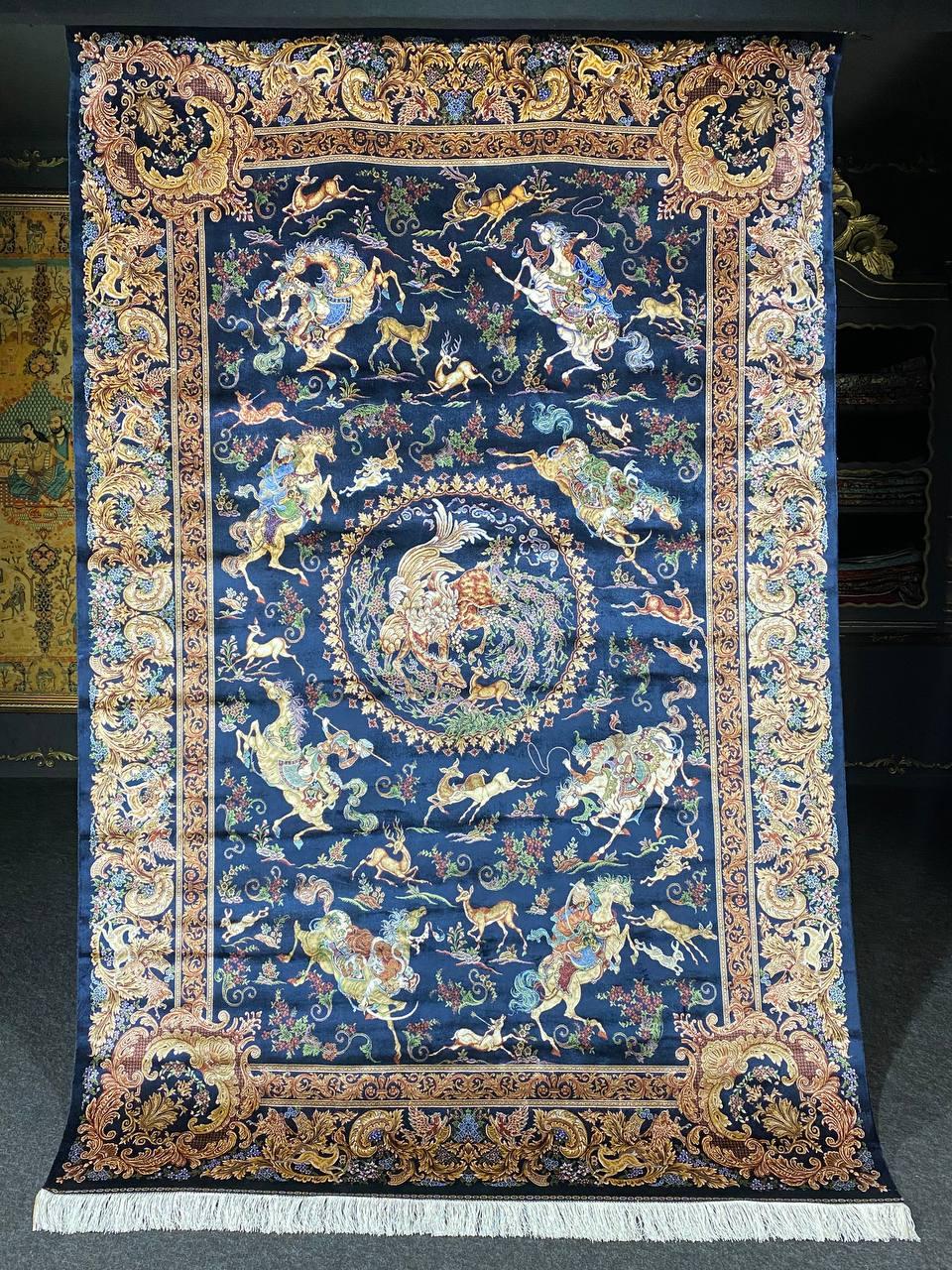 

Ковер Faravahar Silk 150х230 см Синий с золотистым (О-1019)