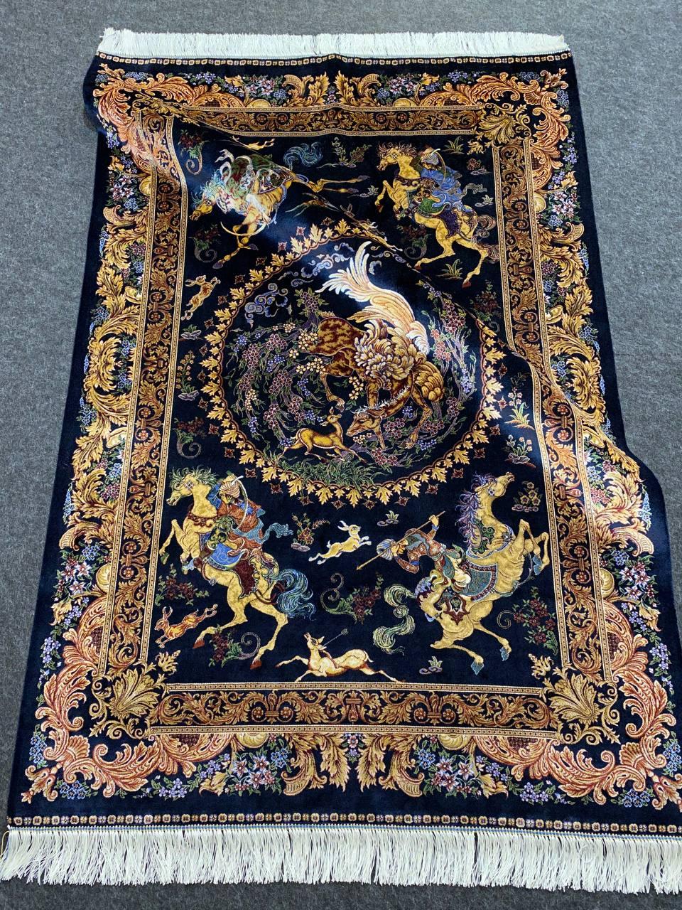 

Ковер Faravahar Silk 80х120 см Темно-синий с золотистым (0746)