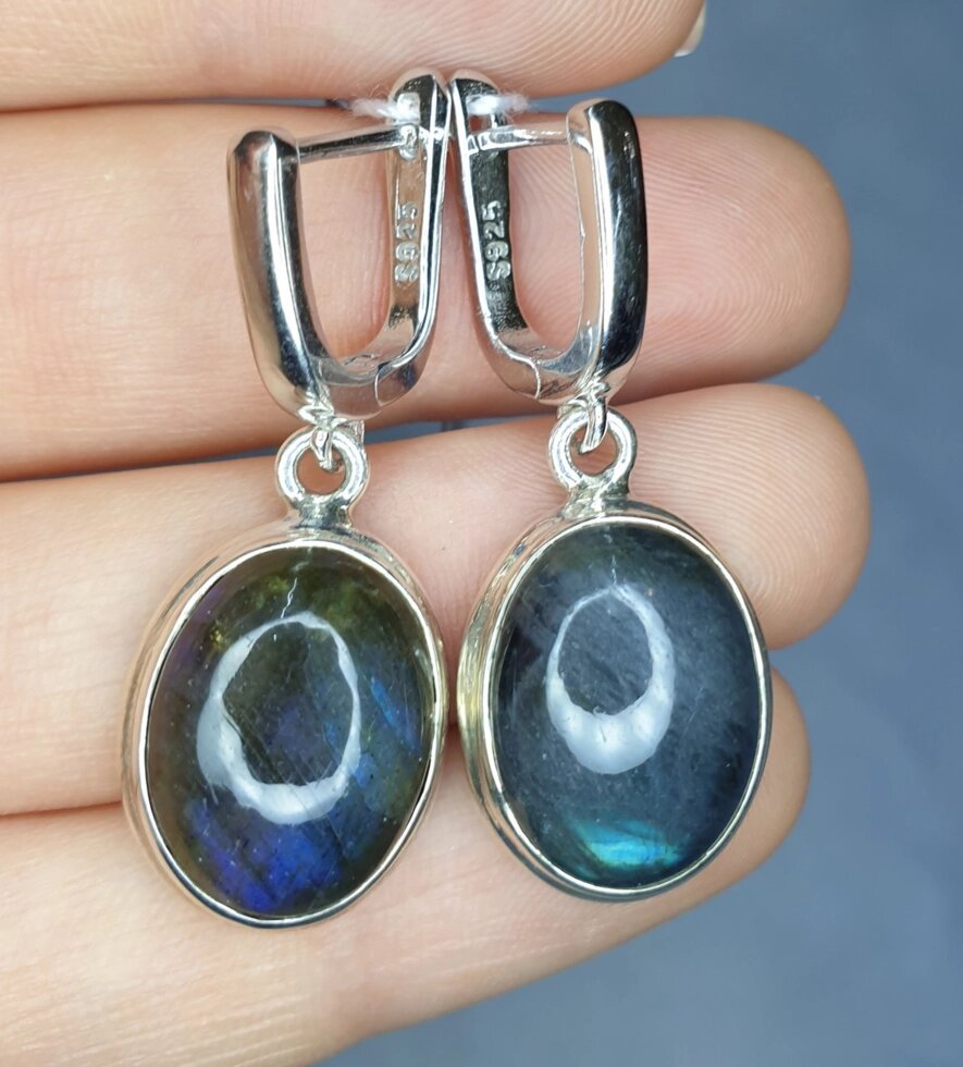 

Сережки серебряные с лабрадором 11,76 г