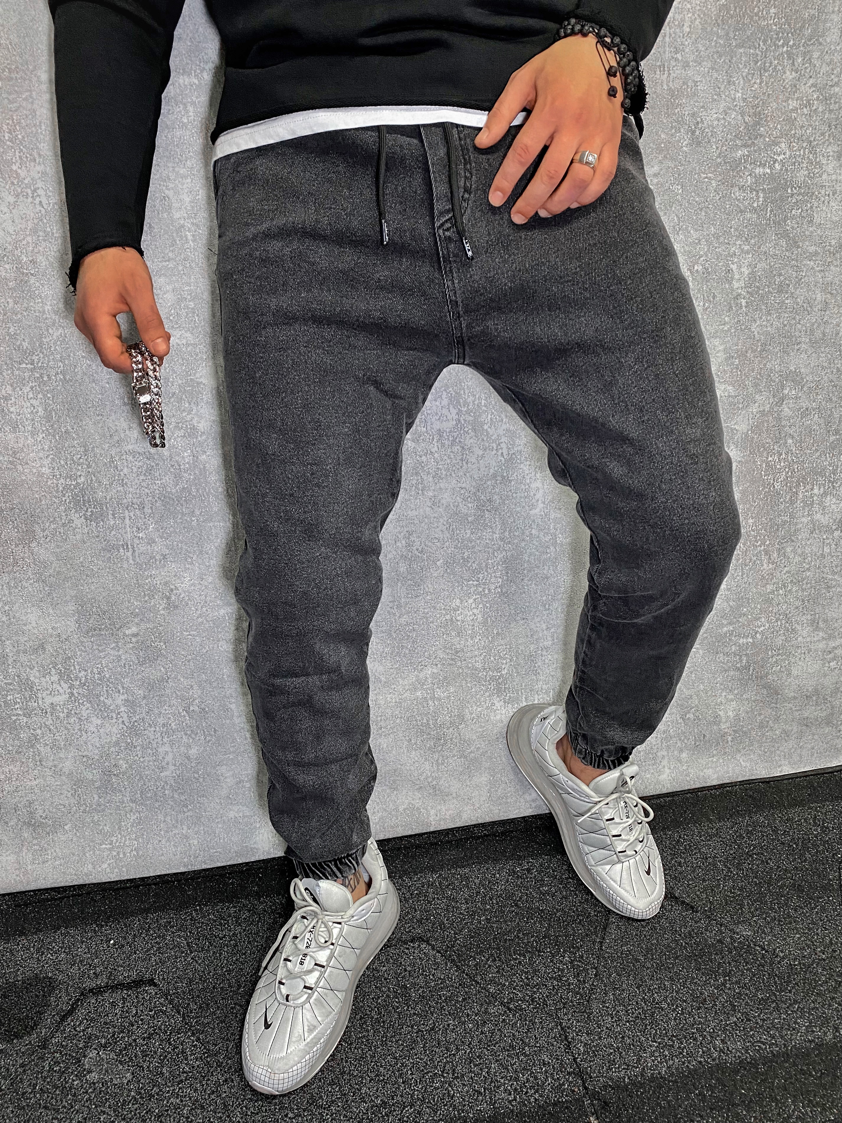 

Джинсовые джоггеры BEZET Dark grey, Джинсовые джоггеры BEZET Dark grey - XL