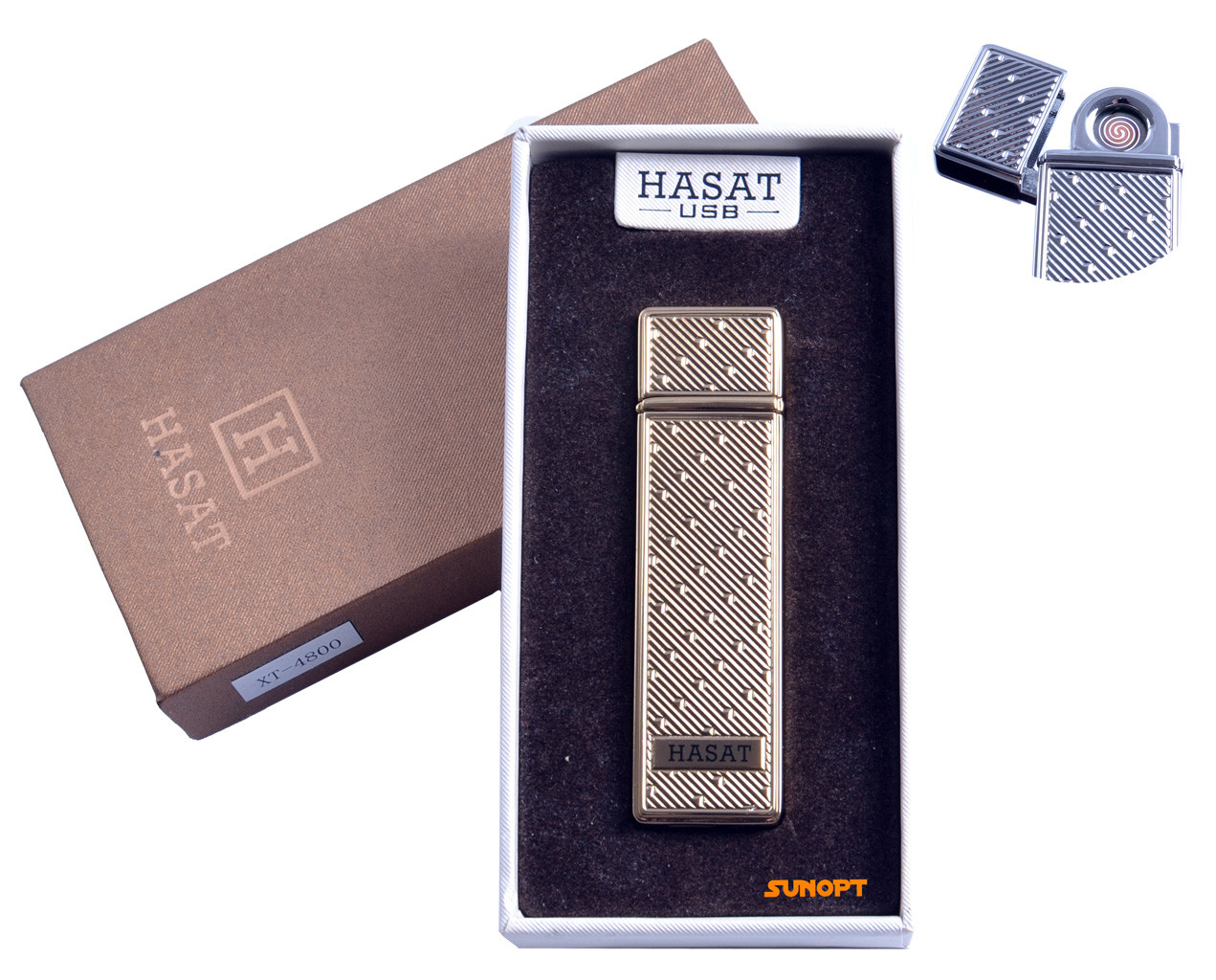 

USB зажигалка в подарочной упаковке "Hasat" (Двухсторонняя спираль накаливания) №4800-6