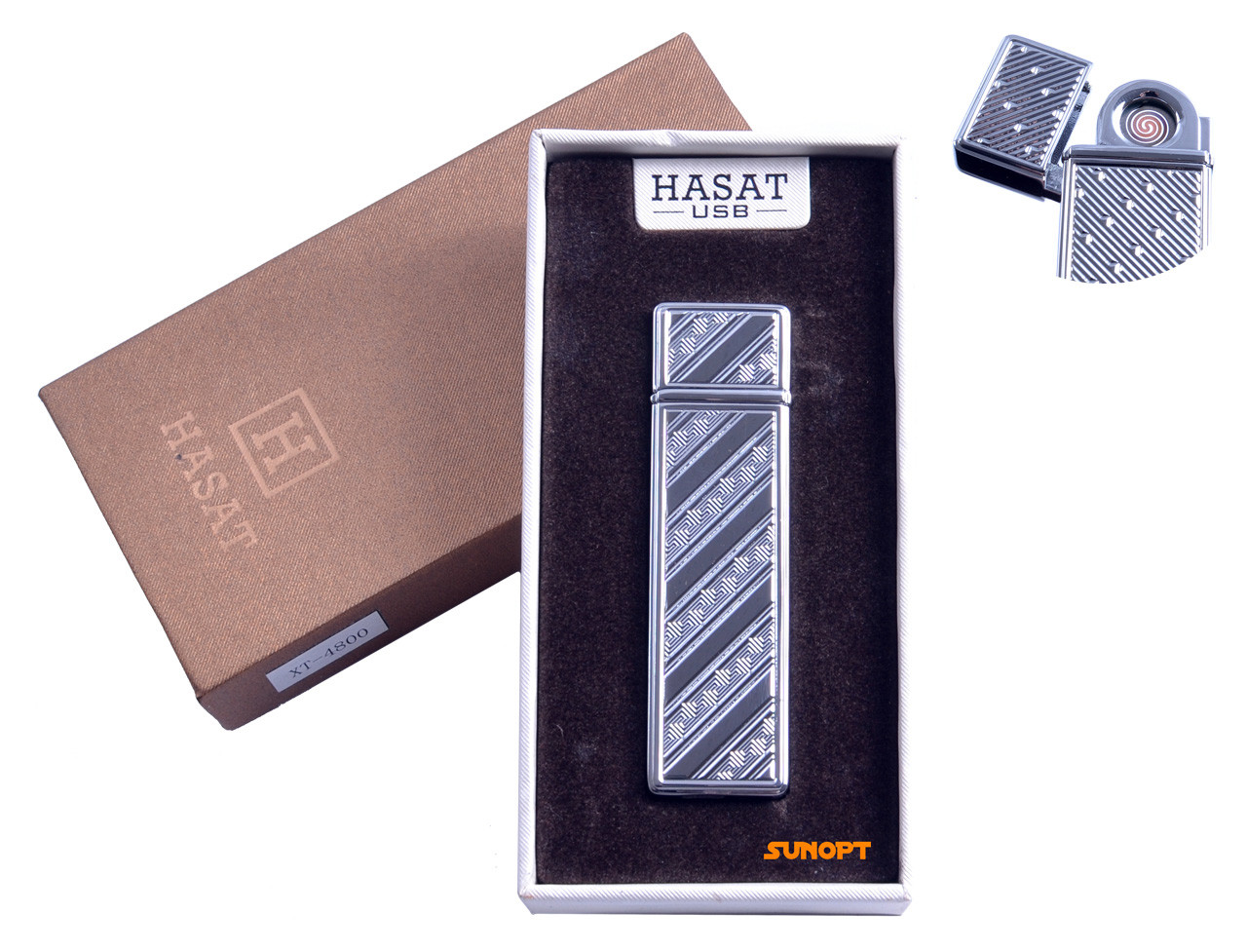 

USB зажигалка в подарочной упаковке "Hasat" (Двухсторонняя спираль накаливания) №4800-1