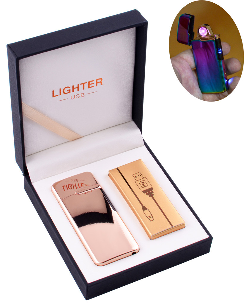 

Электроимпульсная зажигалка в подарочной коробке LIGHTER (USB) №HL-122 Gold