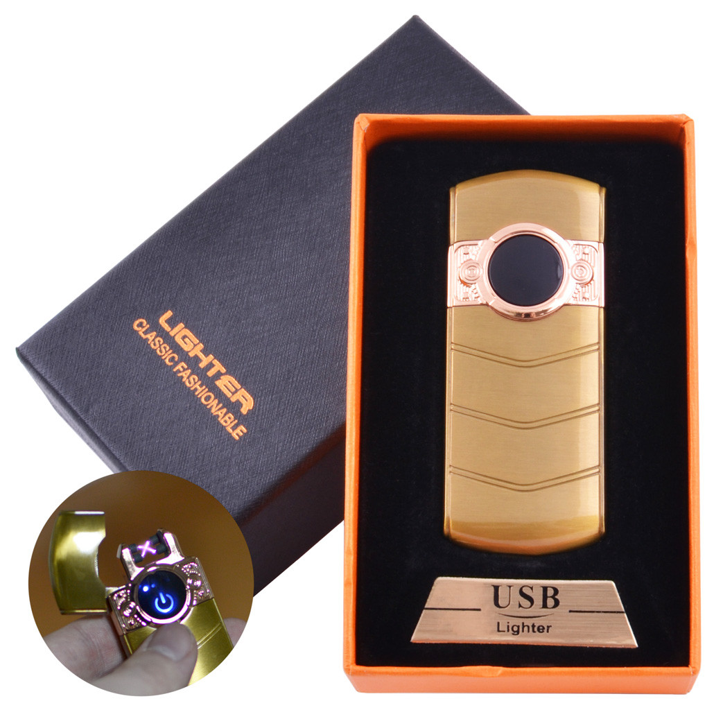 

Электроимпульсная зажигалка в подарочной коробке LIGHTER (USB) №HL-123 Gold