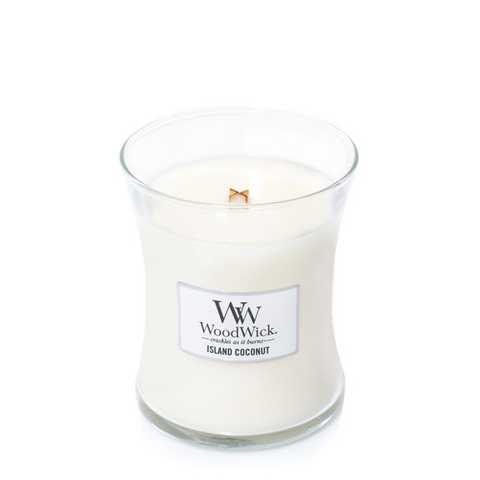 

Ароматическая свеча с ароматом кокоса и ананаса Woodwick Medium Island Coconut 275 г