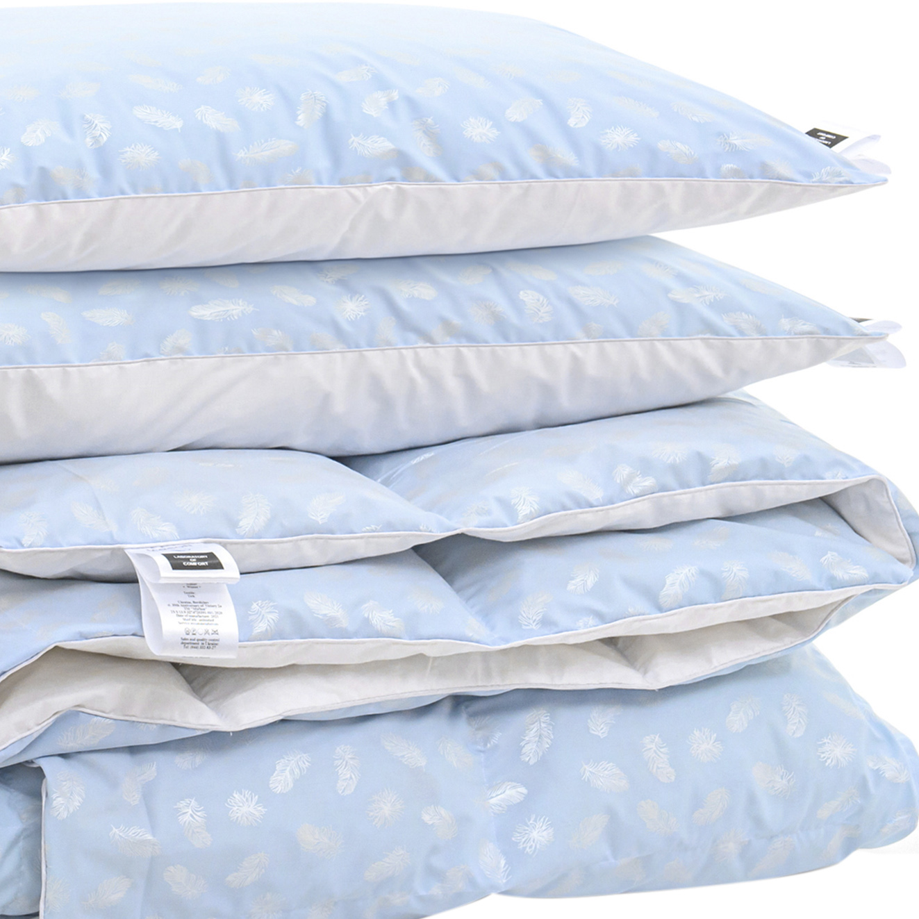 

Набор пуховый MirSon №2125 Bio-Blue Зима 70% пух одеяло 172х205 + подушки 50х70 2 шт мягкие