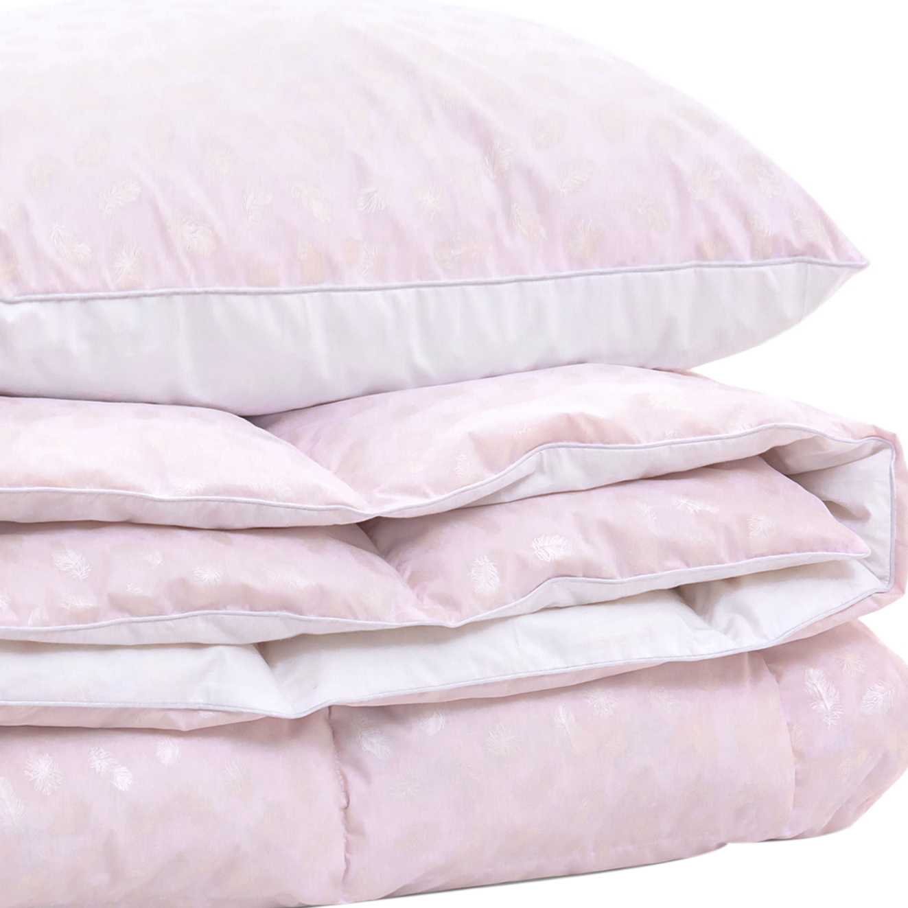 

Набор пуховый MirSon №2152 Bio-Pink Зима 50% пух одеяло 140х205 + подушка 50х70 упругая