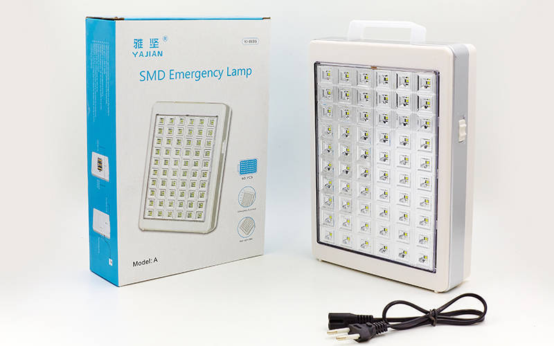 

Фонарь аккум. аварийный светодиодный переносн. TY-8686A /2 (60 led, на бат-3C, аккум., р-р 23,8х17,5см, белый)