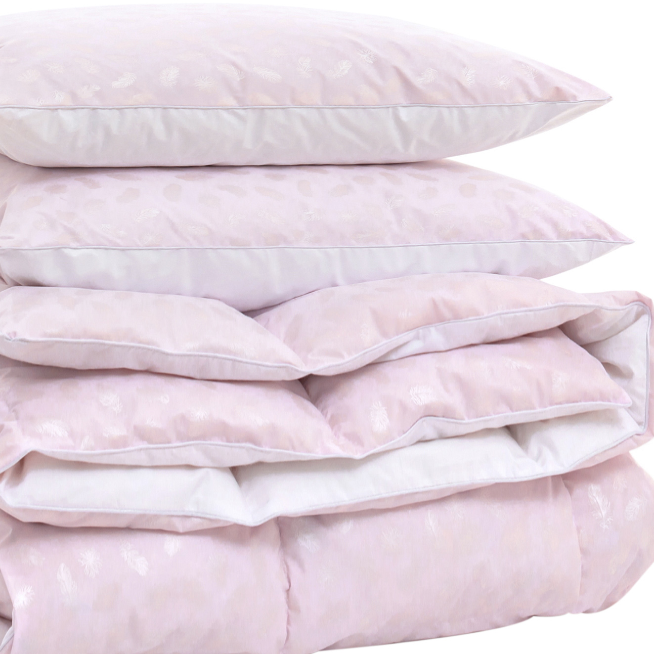 

Набор пуховый MirSon №2203 Bio-Pink Зима 50% пух одеяло 172х205 + подушки 50х70 2 шт мягкие